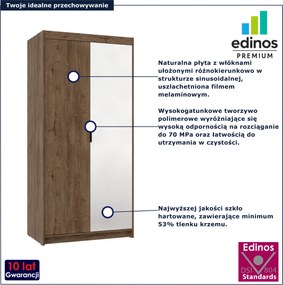 Szafa z lustrem do przedpokoju dąb lefkas E4-C89