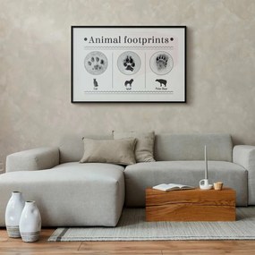 Plakat Ślady łapek 30x21 cm z ramą czarną z marginesem ARTGEIST B