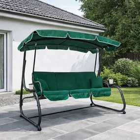 Bujana huśtawka do ogrodu rozkładana Nepal MAS-4026, kolor zielony