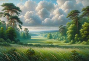 Fototapeta - Zielony krajobraz (196x136 cm)