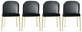 Zestaw krzeseł do jadalni Dore Black and Gold, 4 szt., 4 szt.