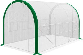 Outsunny Szklarnia Foliowa z Rozwijanymi Drzwiami 358x210x210cm Biała Przestronna Ochrona Roślin | Aosom PL