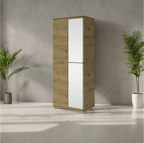 Szafa Otwierana Dwudrzwiowa z Lustrem 80cm x 200cm  ARTISAN | Półki + Wieszak