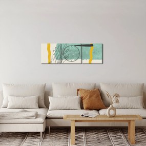 Obraz - Arkusze abstrakcyjne N⁰2 (z zegarem) (90x30 cm)