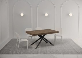 Stół rozkładany 160/264x90 cm Karida Premium orzech nogi antracytowe