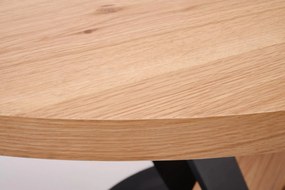 Stół do jadalni okrągły, rozkładany MDF naturalny 120-160/120/78 cm FANIS