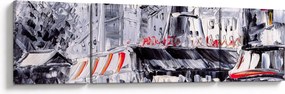 Obraz - Ulica w Paryżu, obraz olejny (170x50 cm)