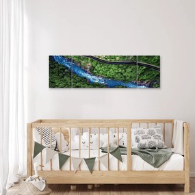 Obraz - Rzeka między górami, Kaukaz, Rosja (170x50 cm)