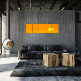 Obraz - Łódź na środku morza (170x50 cm)