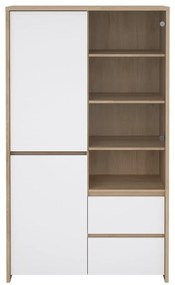 Biało-naturalna witryna w dekorze dębu 100x170x48 cm Next – Tvilum