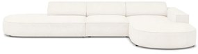 Beżowy narożnik (prawostronny) z materiału bouclé Jodie – Micadoni Home