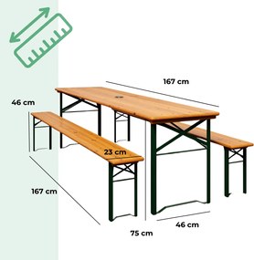 Zestaw piwny KLASIK, 170cm, naturalny brąz Casaria