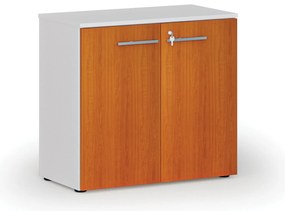Szafa biurowa z drzwiami PRIMO WHITE, 800 x 420 x 740 mm, biały/wiśnia