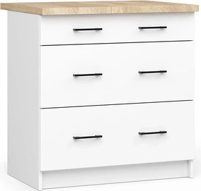 Biała komoda kuchenna z blatem i szufladami 80 cm S7-G52