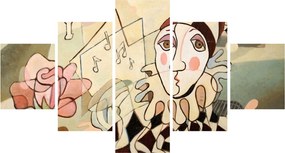 Obraz - Kubizm - harlequin and rose (125x70 cm)