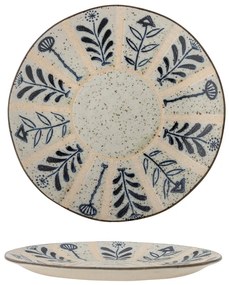 Jasnoniebiesko-kremowy kamionkowy talerz ø 21 cm Leonie – Bloomingville