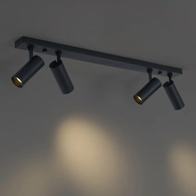 Nowoczesna lampa sufitowa czarna z możliwością ściemniania, 4-źródłowa - Tate