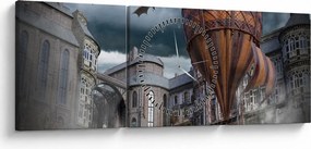 Obraz - Surrealistyczny krajobraz (z zegarem) (90x30 cm)