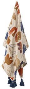 Brązowy koc z bawełny z recyklingu 130x160 cm Anniversary – Bloomingville