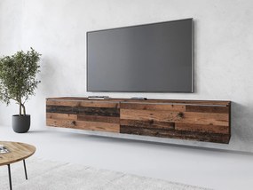 Nowoczesna szafka RTV 180 cm do salonu – 2-drzwiowa, bezuchwytowa, matowa, stojąca lub wisząca, old style