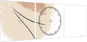 Obraz - Biała abstrakcja (z zegarem) (90x30 cm)