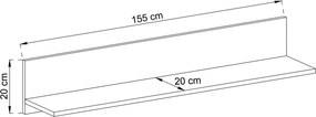 Szafka RTV Seel + półka wisząca 155 cm dąb riviera nowoczesny zestaw do salonu