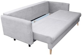 Szara sztruksowa sofa rozkładana T3-Z72