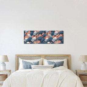 Obraz - Fale i wzgórza (z zegarem) (90x30 cm)