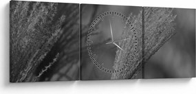 Obraz - Suszona trawa pampasowa (z zegarem) (90x30 cm)