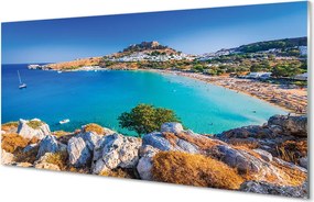 Panel Szklany Panorama Greckiego Wybrzeża