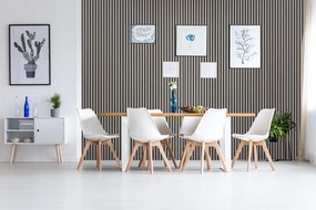 Drewniany panel akustyczny, 2400 x 600 mm, 5 szt, dąb grafitowy
