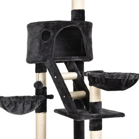Drapak dla kota drzewko domek szary pawhut