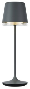 Zewnetrzna Lampa stołowa ciemnoszara z LED IP65, ładowalna ze stacją ładującą - Bass Nowoczesny Oswietlenie zewnetrzne