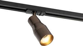 Nowoczesny system oświetlenia szynowego z 5 reflektorami ciemny brąz 1-fazowy - Iconic Kohua