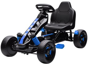 AIYAPLAY Gokart z pedałami, Tretauto dla dzieci z hamulcem, antypoślizgowe koła, rama metalowa, 3-6 lat, Niebieski