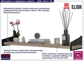 Wisząca półka nad biurko w stylu loft czarny + dąb sonoma N2-F51