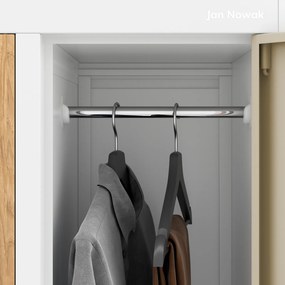 Szafa socjalna 10-drzwiowa Eco Design Bartek, 136x45x172 cm, biały/dąb złoty