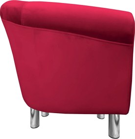 Fotel Milo tkanina Welur wygodny fotel tapicerowany do salonu i sypialni : Kolor nogi - Chrom, Kolor tkaniny - VELVET - MG31, Wysokość nogi - 15 cm