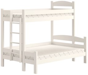 Łóżko piętrowe Lovic 90x200/120x200 z szufladami lewostronne - biały