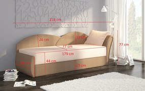 Sofa rozkładana z funkcją spania AGA szara/czarna prawa ELTAP