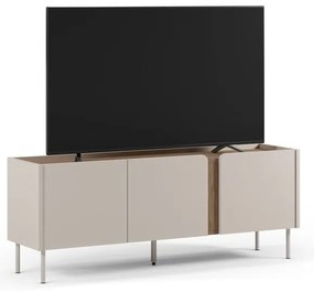 Kremowo-naturalna szafka pod TV w dekorze dębu 140x53x35 cm Lucile – Marckeric