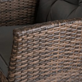 Zestaw Mebli Ogrodowych ATLANTA Brązowy Sofa Pufy Stolik Tarasowy Technorattan Nowoczesny