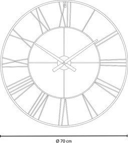 Zegar ścienny w stylu industrialnym ARATIO, Ø 70 cm