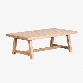 Prostokątny Stolik Kawowy Ogrodowy 130x75 Cm Z Drewna Akacjowego Dubai Rustykalny Brąz Akacjowy - Sklum