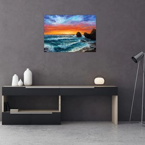 Obraz na szkle - Zachód słońca (70x50 cm)