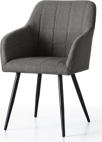 Zestaw 2 grafitowych krzeseł pikowanych C0-B79