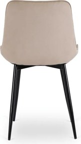 Zestaw Stół Rozkładany SKUBI 120-160 cm Dąb Craft/Czarny i 6 Krzeseł Tapicerowanych CHRIS Beżowych Nowoczesnych