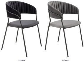 Czarne tapicerowane krzesło H3-M32