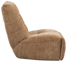 Jasnobrązowy częściowo rozkładany sztruksowy fotel wypoczynkowy Hein – WOOOD