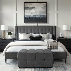 Taboret ławkowy 86x43x40 cm szary